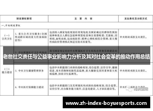 老詹社交责任与公益事业影响力分析及其对社会变革的推动作用总结 老詹社交责任与公益事业影响力分析及其对社会变革的推动作用总结